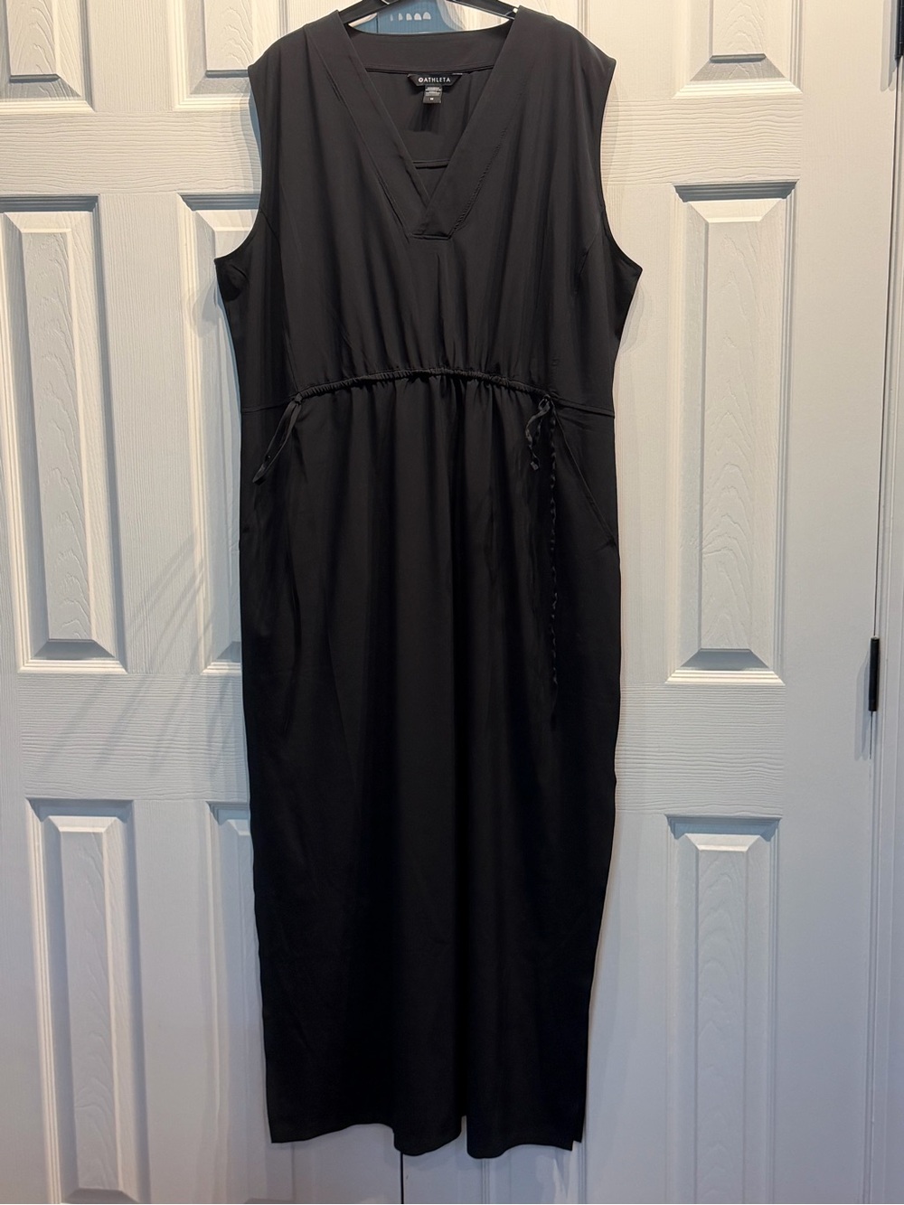 Athleta Marlow Black Sleeveless V-Neck Maxi Dress with Side Slits - Picture 13 of 15
